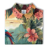 Flamingo Classic Aloha Hibiscus Hawaiian Shirt, Luau Party Outfit, Vacation Beachwear - The Palmix